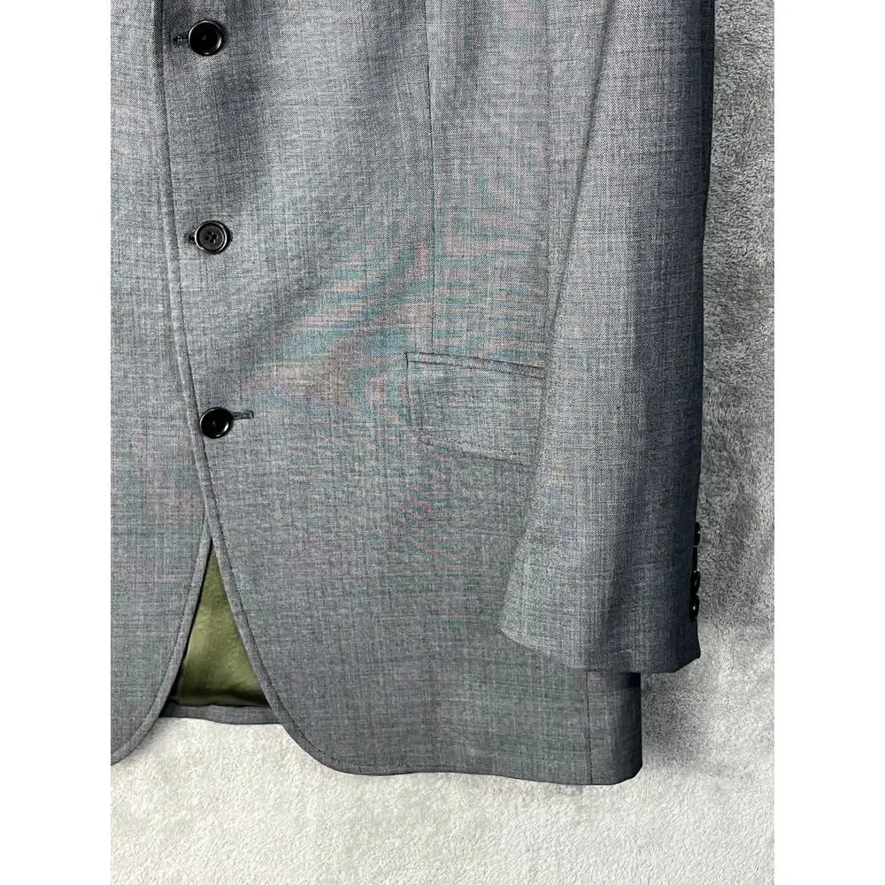 ETRO Milano Gray Wool Sport Coat Blazer Mens 54 EU 44R Italy Striped Lining